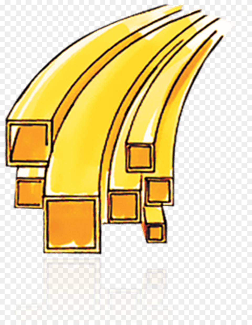 Yellow Square Hard Tubing Horizontal, Lighting, Gold Free Transparent Png