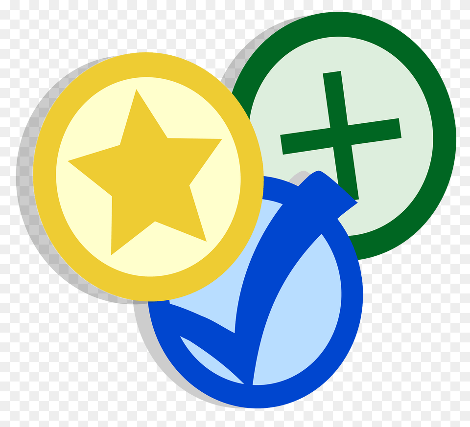 Yellow Star Blue Check Green Plus Clipart, Star Symbol, Symbol Free Png Download