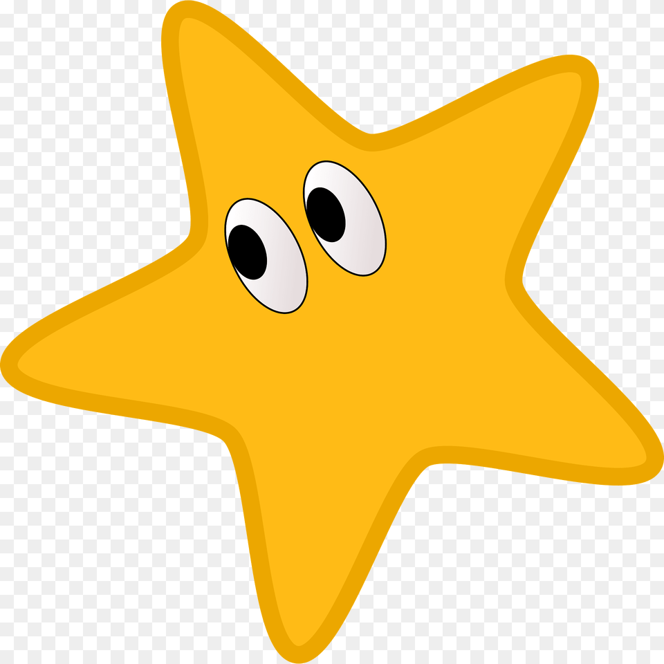Yellow Star With Eyes Clipart, Star Symbol, Symbol, Animal, Fish Png