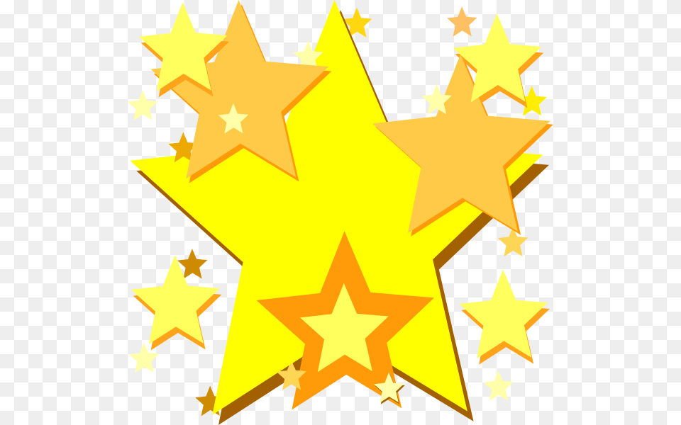Yellow Star Yellow Stars Clip Art, Star Symbol, Symbol, Leaf, Plant Free Transparent Png