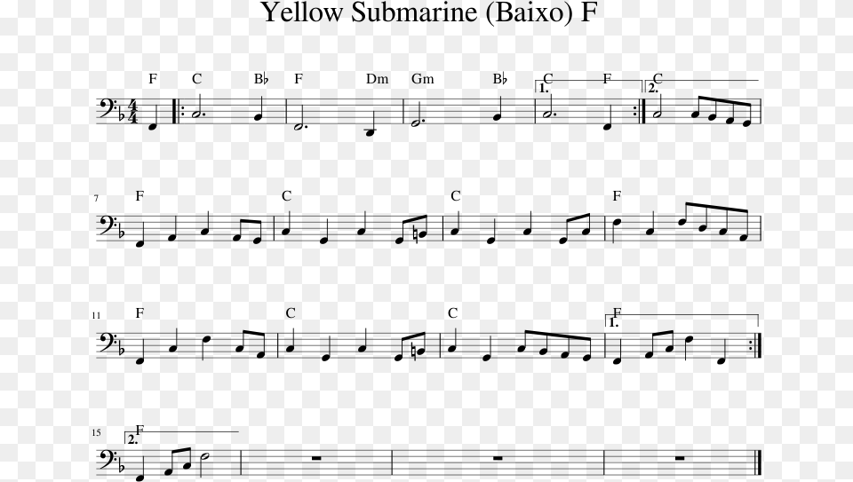 Yellow Submarine F Sheet Music 1 Of 1 Pages Far More Drums Dave Brubeck, Gray Free Png Download