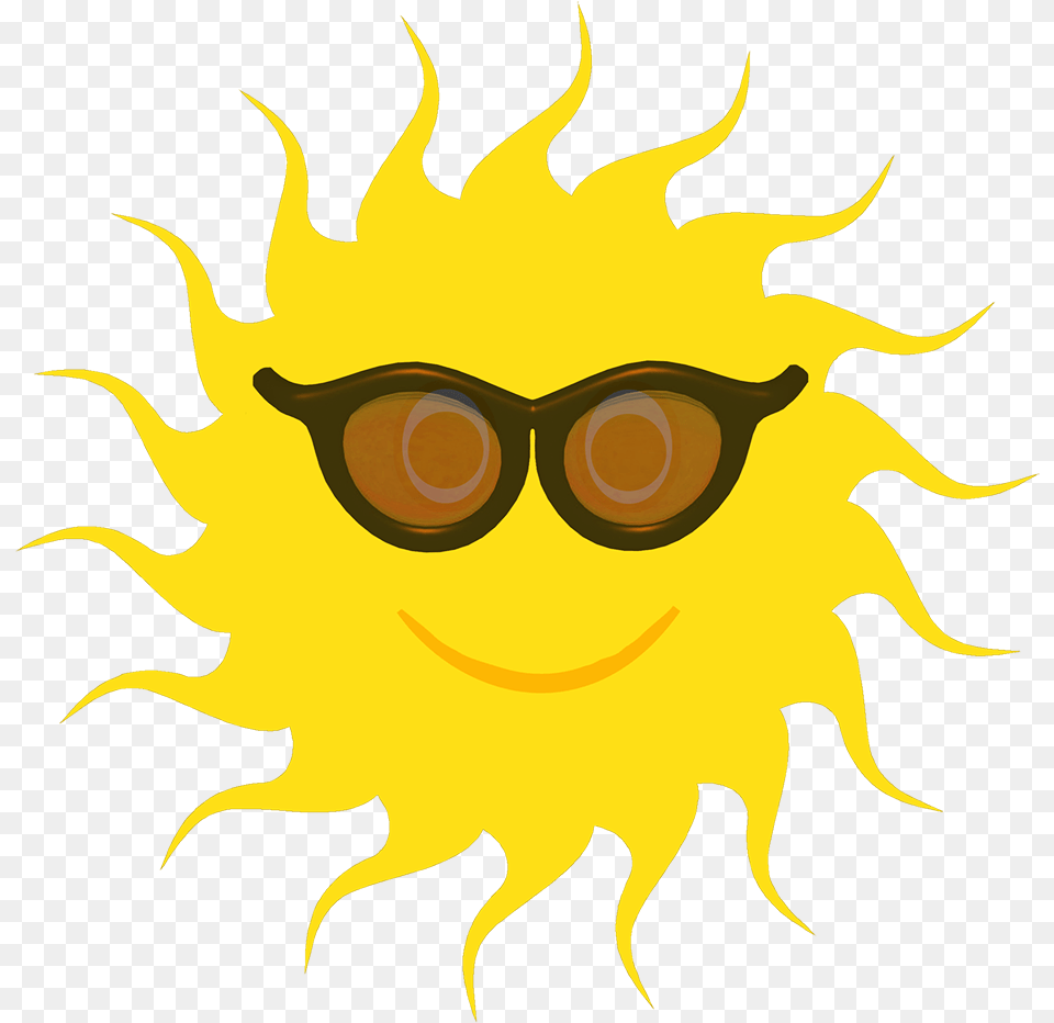 Yellow Sun Black Sunglasses Smiley, Accessories, Animal, Dinosaur, Reptile Png Image