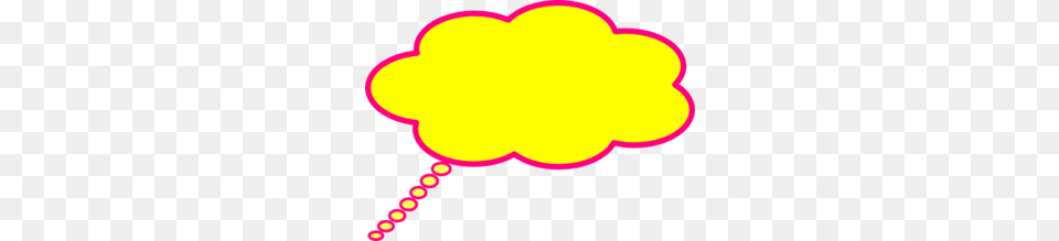 Yellow Thinking Cloud With Red Clip Art, Balloon, Astronomy, Moon, Nature Png Image