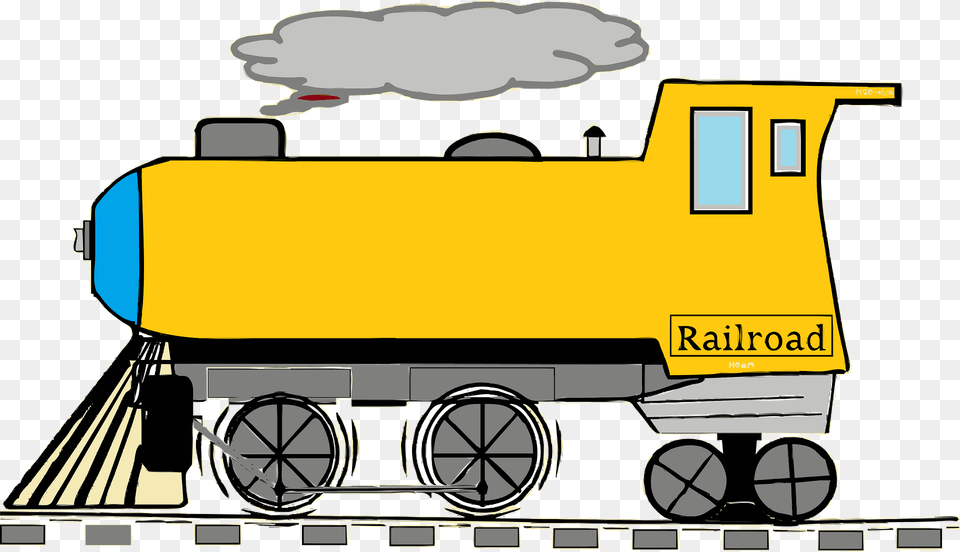 Yellow Train Engine Clipart, Machine, Railway, Transportation, Vehicle Png Image
