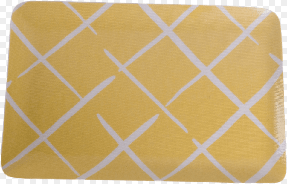 Yellow Trellis Print Tray Metal, Home Decor, Rug, Cushion Png Image