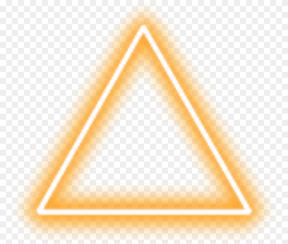 Yellow Triangle Neon Triangle, Sign, Symbol Free Transparent Png