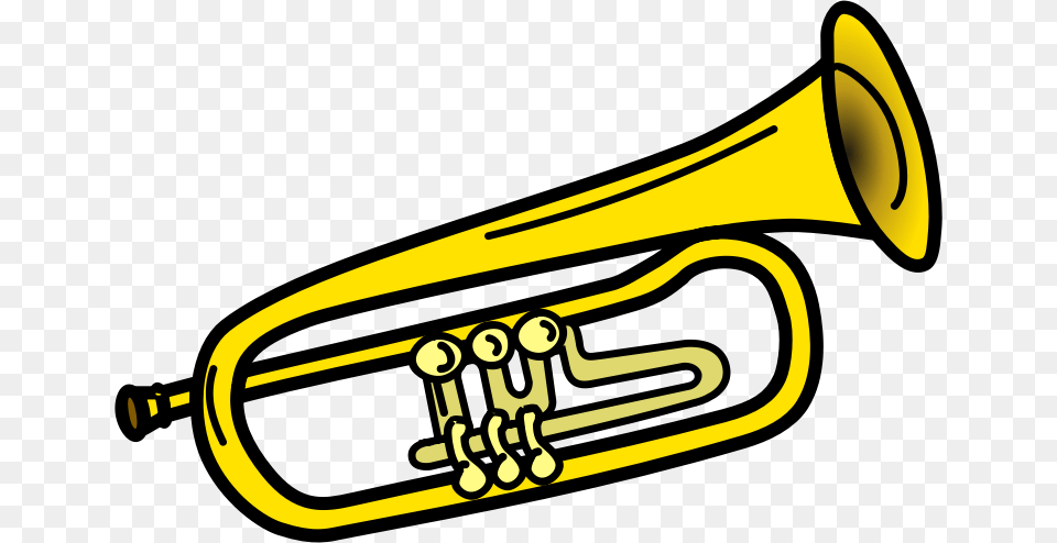 Yellow Trombone Cliparts, Brass Section, Flugelhorn, Musical Instrument, Horn Free Png