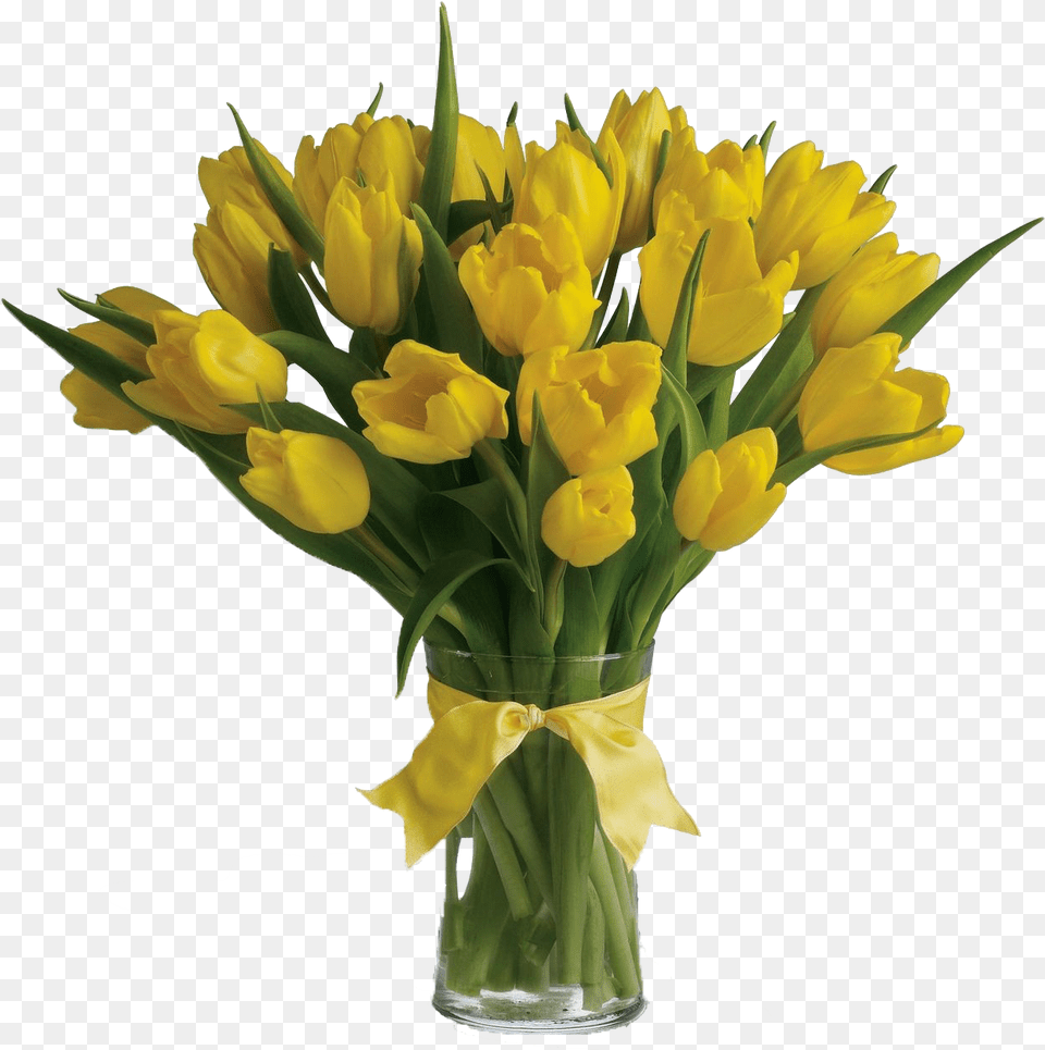 Yellow Tulips Clipart T140, Flower, Flower Arrangement, Flower Bouquet, Plant Free Transparent Png