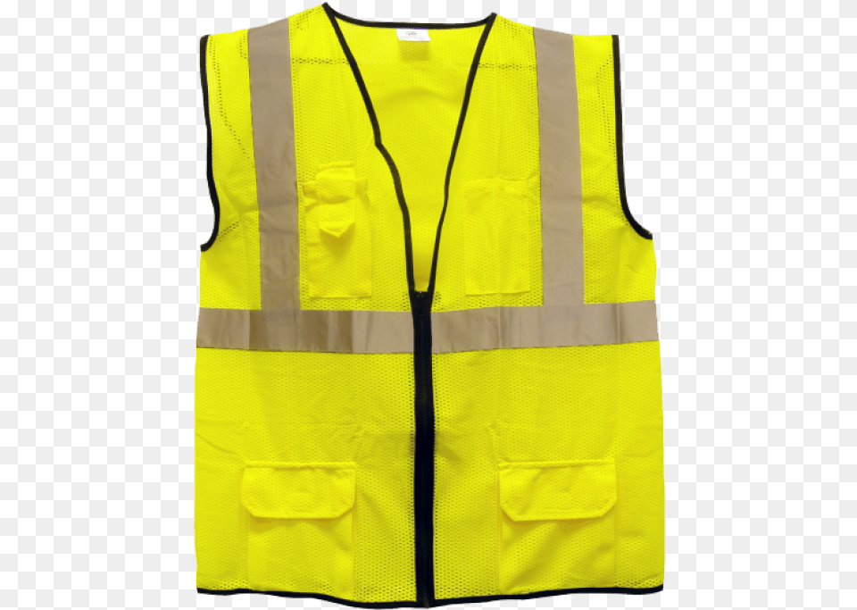 Yellow Vest Transparent, Clothing, Lifejacket, Coat, Blouse Free Png