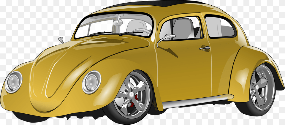 Yellow Vw Beetle Clipart, Car, Vehicle, Transportation, Wheel Free Png