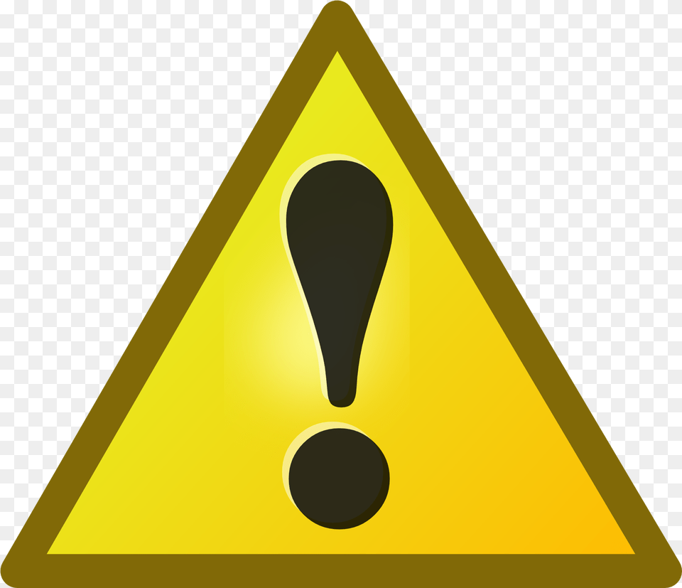 Yellow Warning Sign With Black Exclamation Mark Free Image Emoji Warning, Symbol, Triangle Png