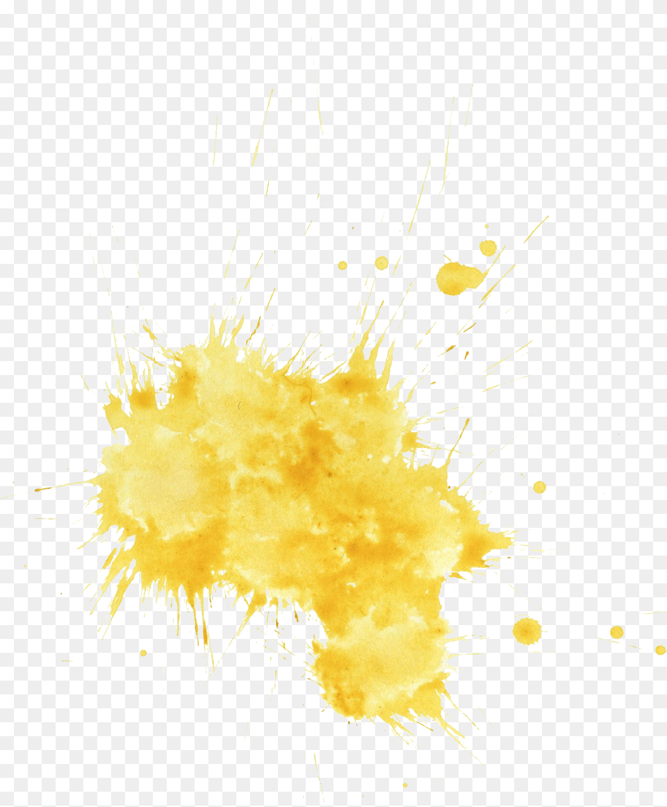 Yellow Watercolor Splash, Flare, Light, Fireworks, Stain Png Image