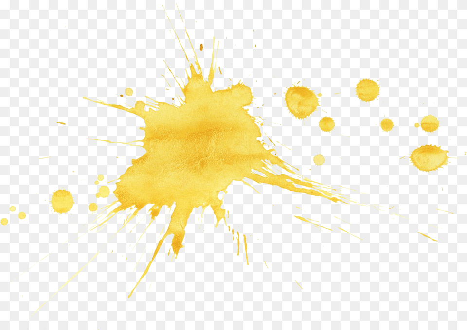 Yellow Watercolor Splatter Gold Paint Splash, Flare, Light, Stain, Outdoors Png Image