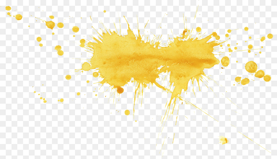 Yellow Watercolor Splatter Illustration, Plant, Pollen, Flower, Stain Free Png