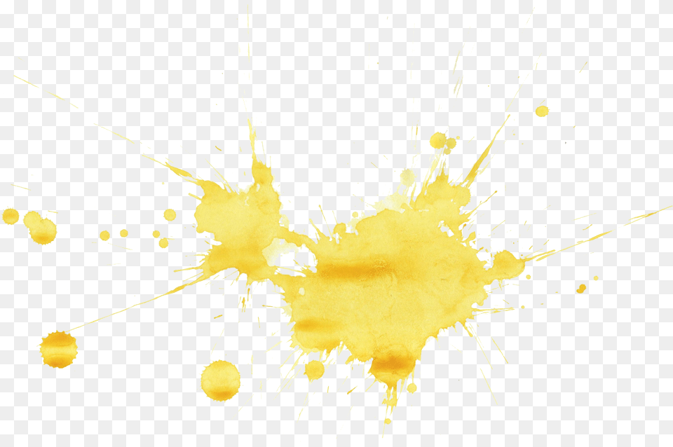 Yellow Watercolor Splatter Illustration, Flare, Light, Stain Png Image