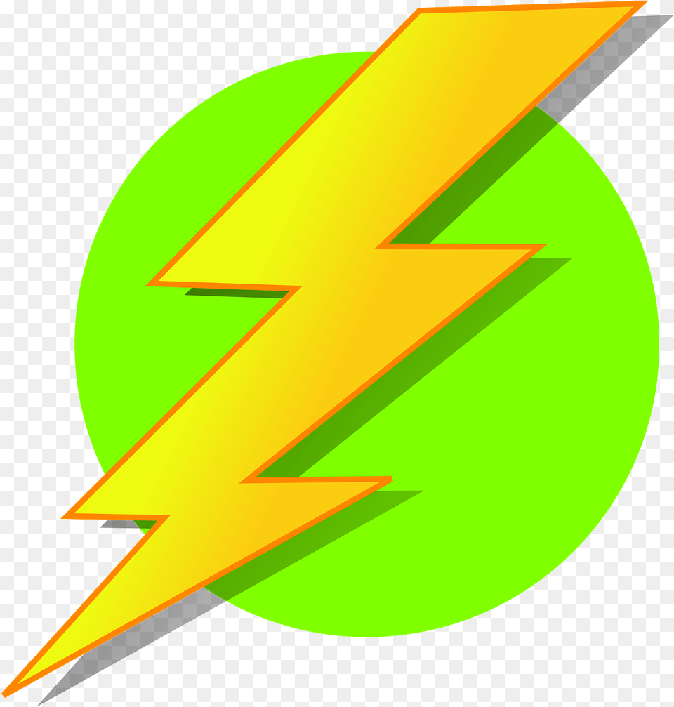 Yellow Yellow Lightning Bolt With Green Background Clipart, Logo, Astronomy, Moon, Nature Free Png