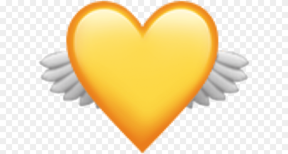Yellow Yellowheart Love Iloveyou Happy Cute Kisses Baby Angel Emoji, Heart Free Png