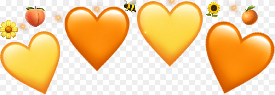 Yellow Yellowheart Orange Orangeheart Crown Crownheart Heart, Balloon Free Png
