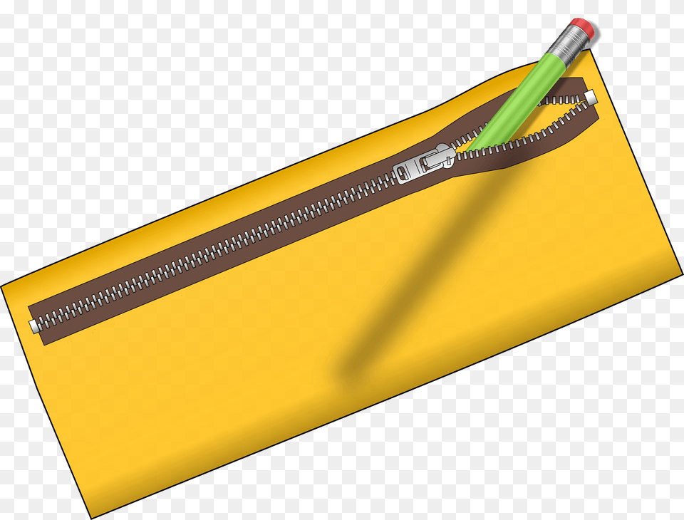 Yellow Zippered Pencil Case Clipart, Blade, Razor, Weapon, Zipper Free Png Download