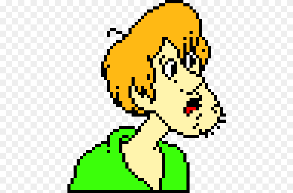 Yellowgraphicsclip Artline Artart Shaggy Minecraft Pixel Art, Head, Person, Qr Code Png Image