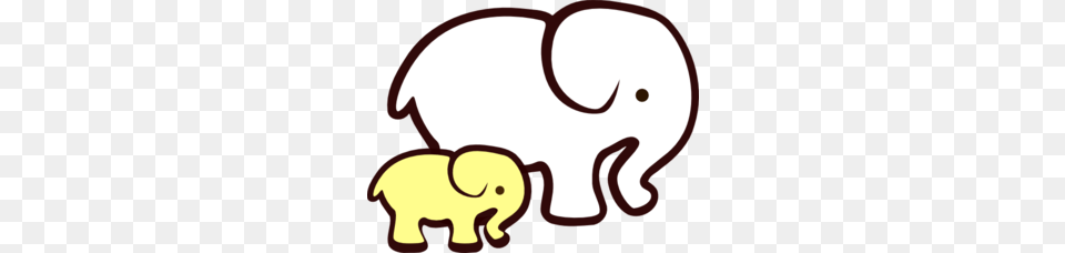 Yellowwhite Elephant Mom Baby Clip Art, Animal, Mammal, Person, Wildlife Png Image