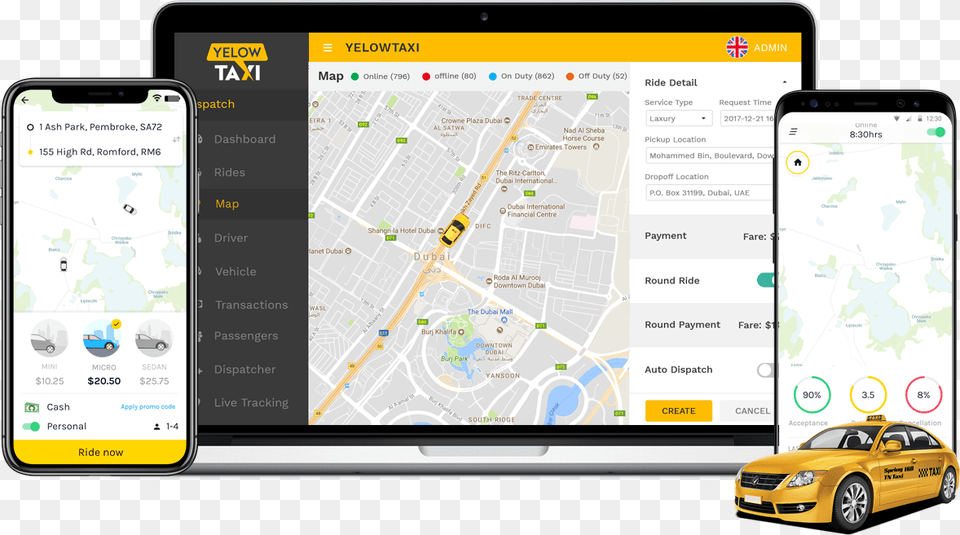 Yelowtaxi Solution Main Min New Taxi App, Car, Electronics, Transportation, Vehicle Png Image