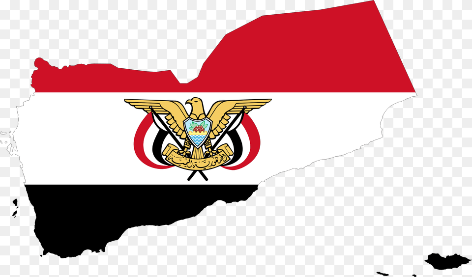 Yemen Map Flag With Stroke And Emblem Clip Arts Yemen Civil War Flag, People, Person, Animal, Bird Free Transparent Png