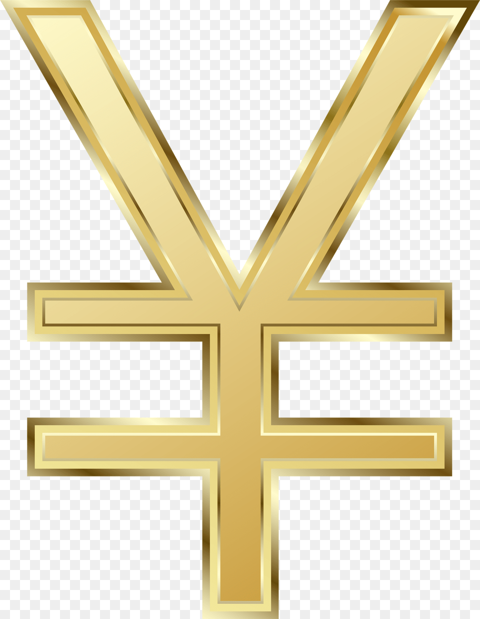 Yen Symbol Background, Cross, Gold Free Transparent Png