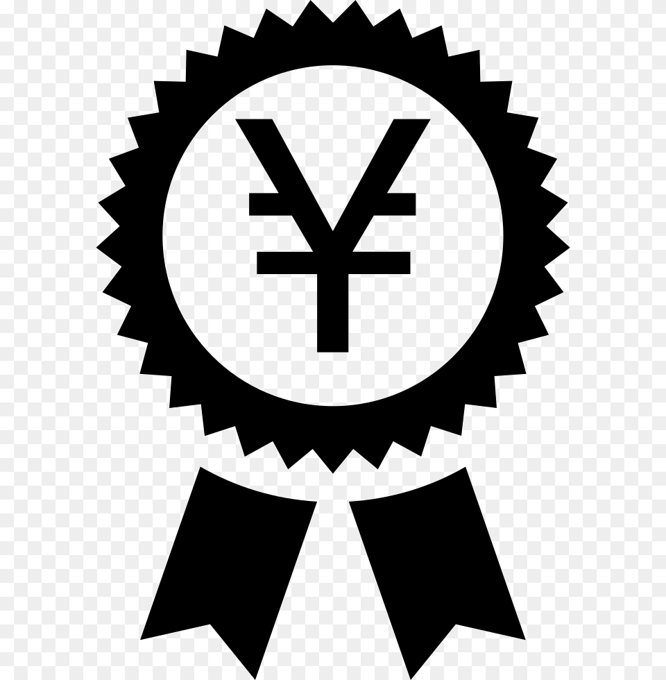 Yen Symbol In A Circular Pennant With Ribbon Comments Teachers Day Logo Circle, Stencil Png Image