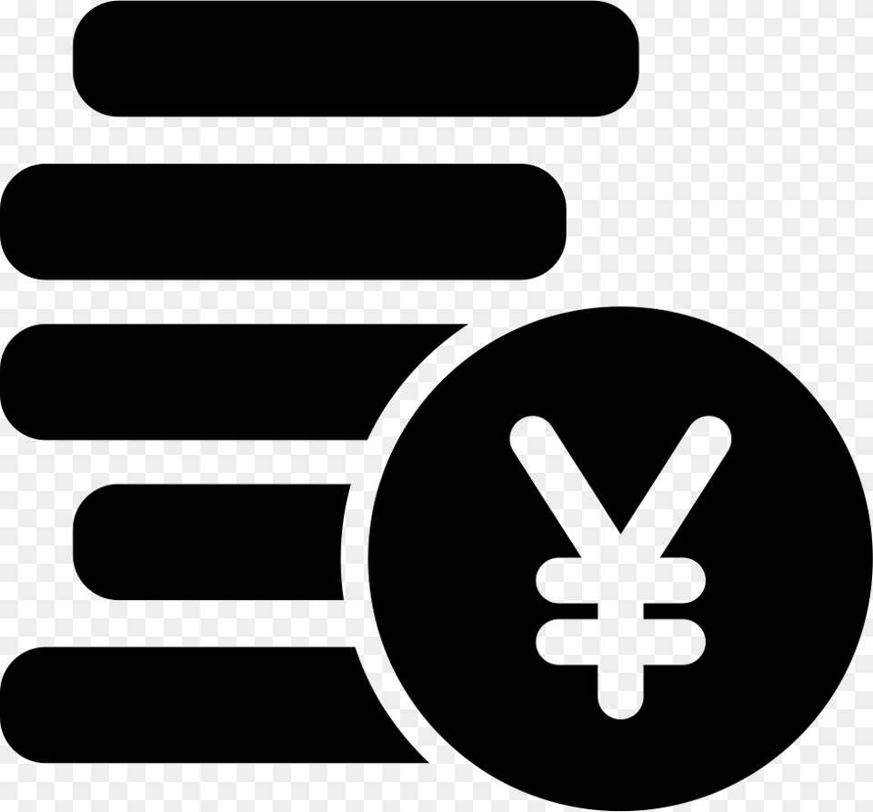 Yens Coins Stack Japanese Yen, Stencil, Logo, Symbol Png Image
