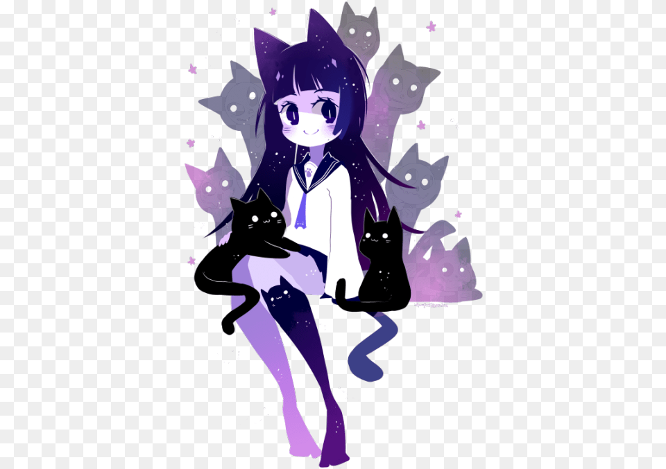 Yes I Am In Love With Neko39s Anime Galaxy Cat Girl, Purple, Publication, Book, Comics Png Image