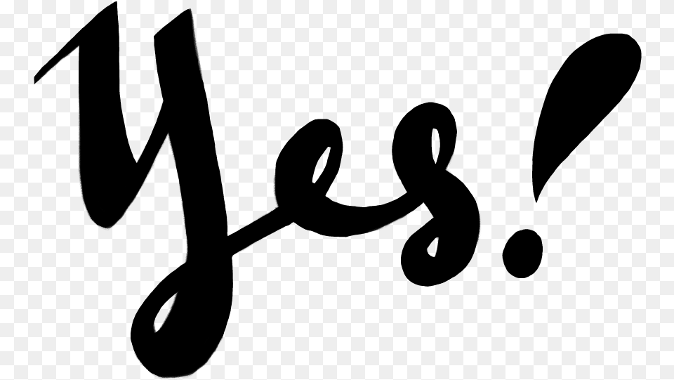 Yes Lettering Calligraphy, Gray Free Transparent Png