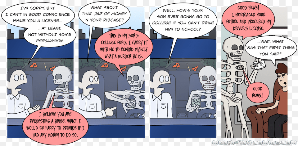 Yes Skeleton Dad Has Always Had That Jar Of Money Cartoon, Book, Comics, Publication, Person Free Png Download