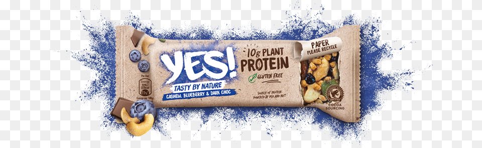 Yes Snacks Cashew Blueberry U0026 Dark Choc Yes Bar Recyclable, Food, Sweets Png Image