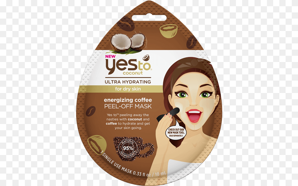 Yes To Coconut Energizing Coffee Peel Off Mask Single Yes To Peel Off Mask, Adult, Person, Female, Woman Png