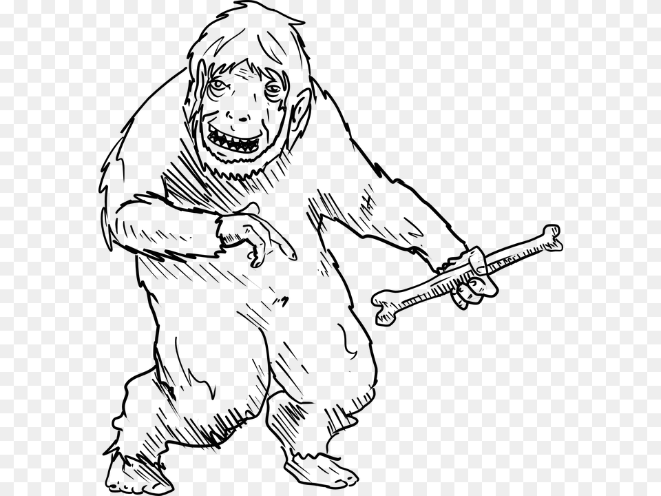 Yeti Monster Creature Legendary Creature Human Monkey Clip Art, Gray Free Png