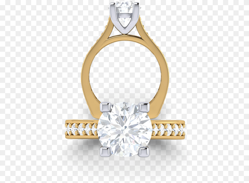 Yg 2v Engagement Ring, Accessories, Diamond, Gemstone, Jewelry Free Png Download