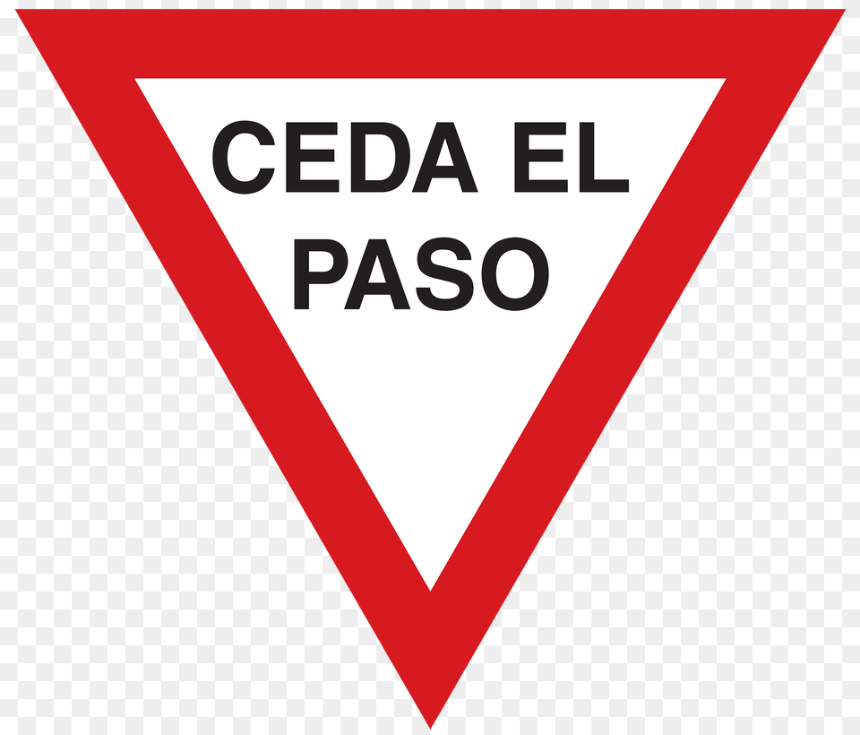 Yield Give Way Sign In Argentina Clipart, Symbol, Triangle, Road Sign, Dynamite Png