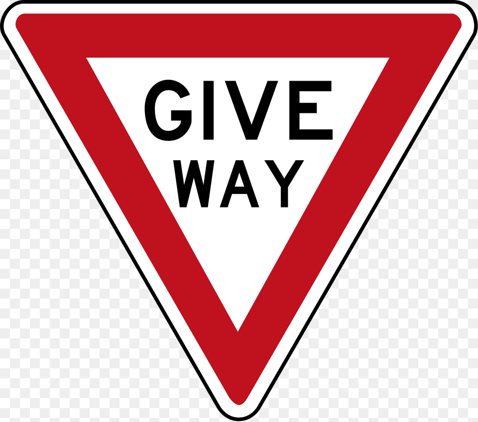 Yield Give Way Sign In Australia Clipart, Symbol, Road Sign, Dynamite, Weapon Png
