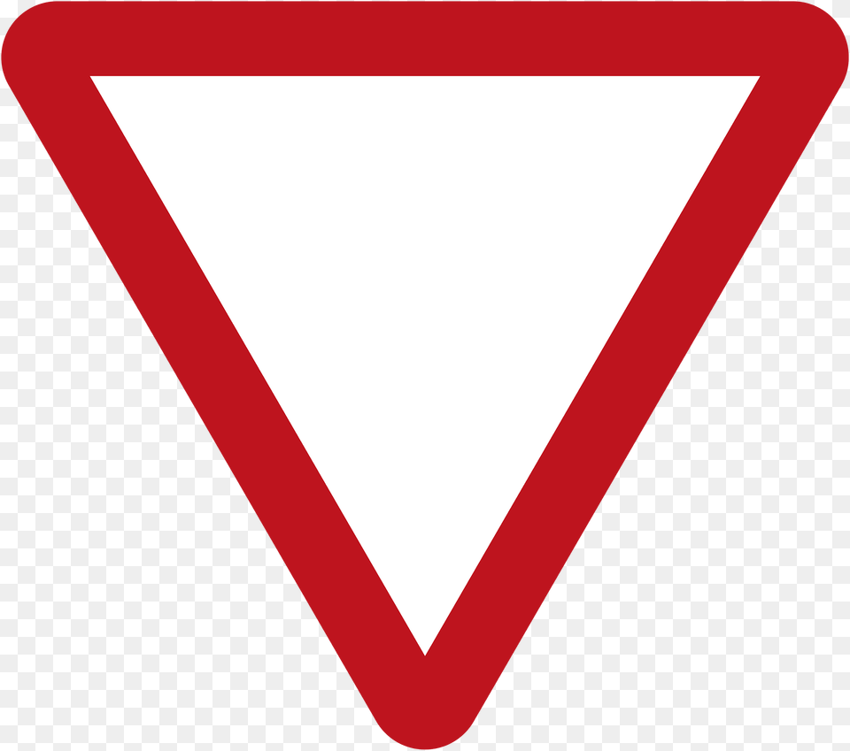 Yield Give Way Sign In Jamaica Clipart, Symbol, Triangle, Road Sign, Smoke Pipe Free Transparent Png