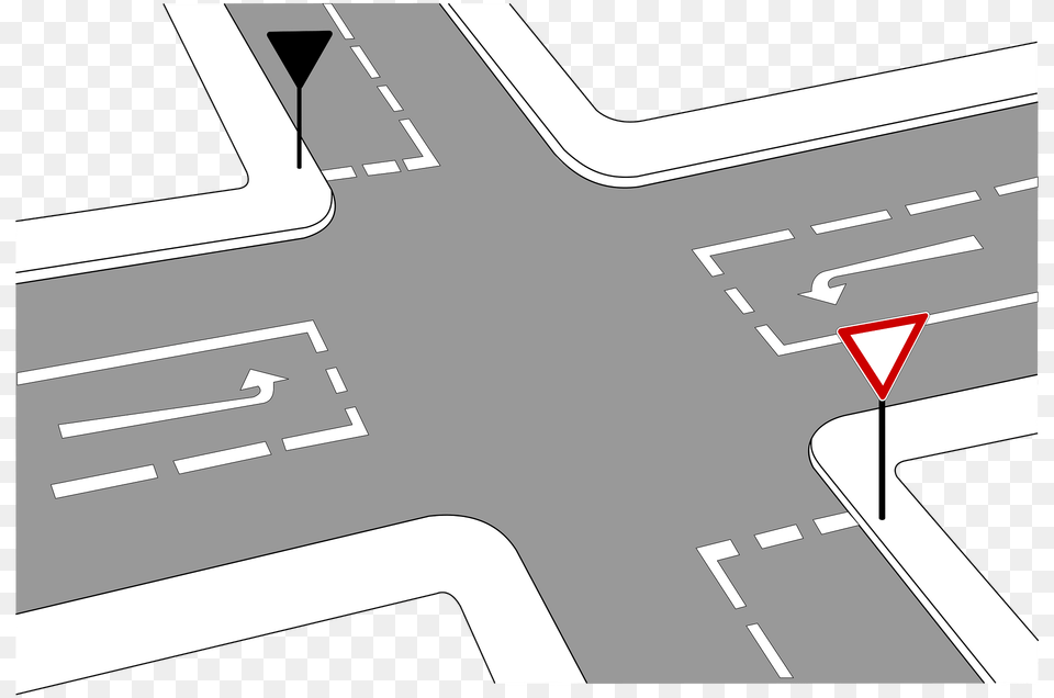 Yield Line Clipart, Intersection, Road, Neighborhood, Terminal Free Png
