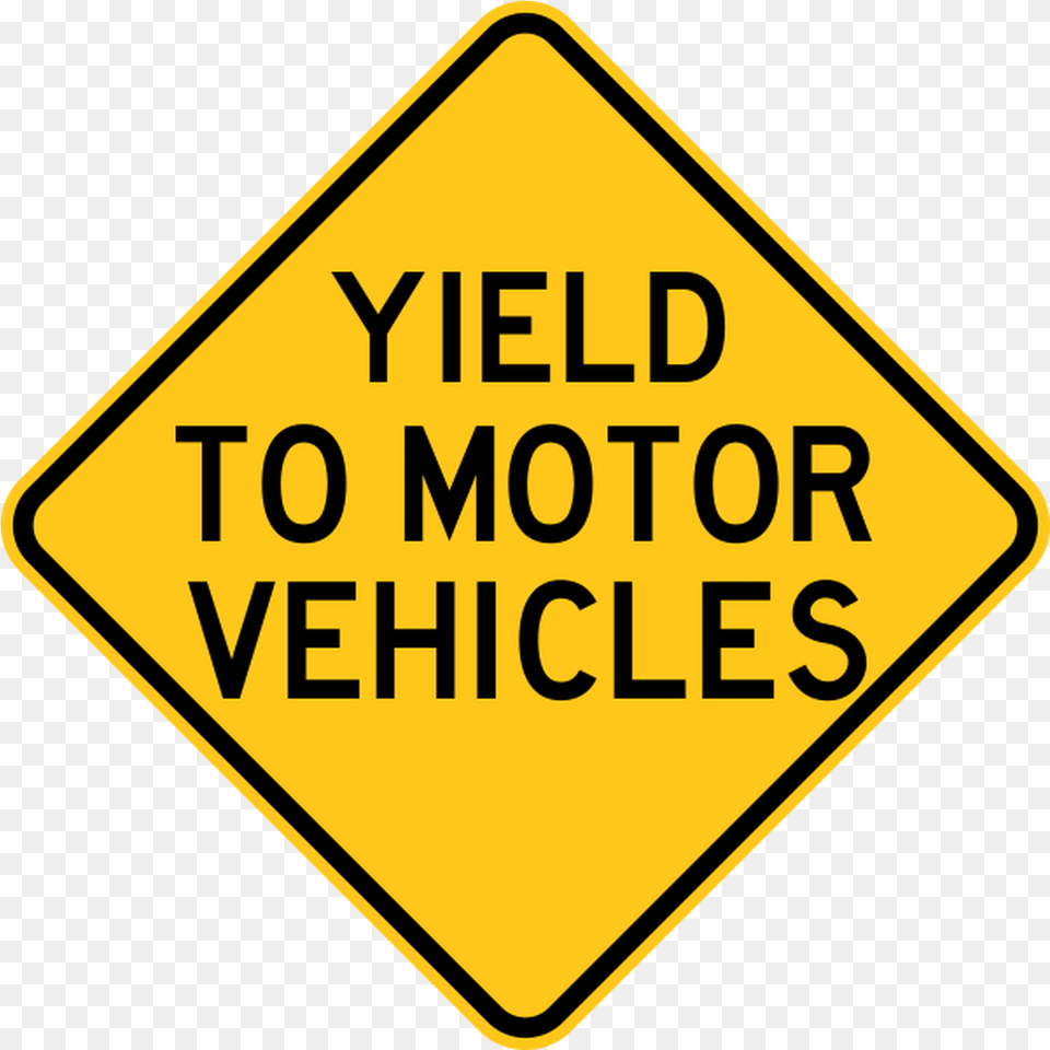 Yield To Motor Vehicles Warning Trail Sign Traffic Sign, Road Sign, Symbol Free Png