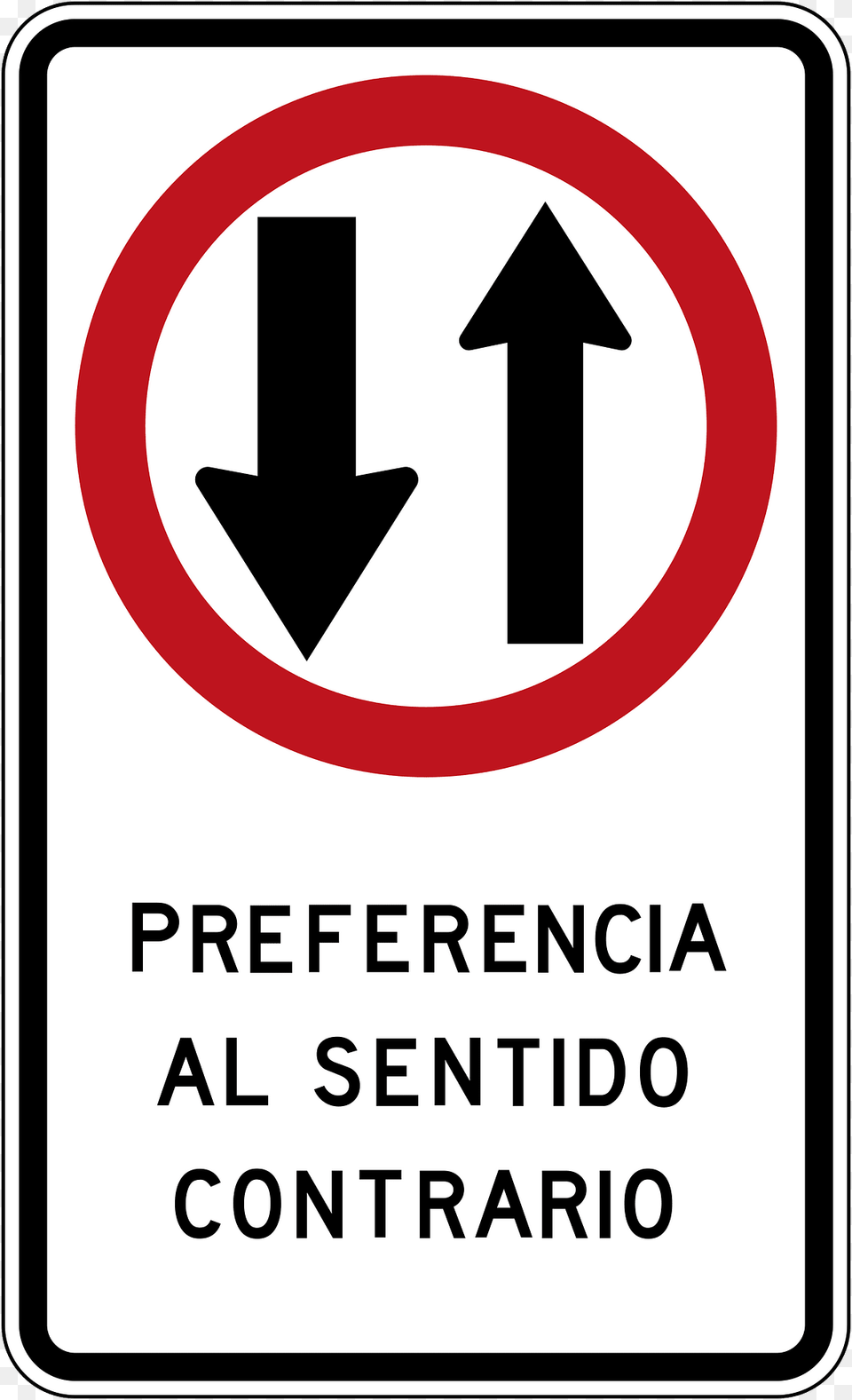 Yield To Oncoming Traffic Sign In Colombia Clipart, Symbol, Road Sign Png