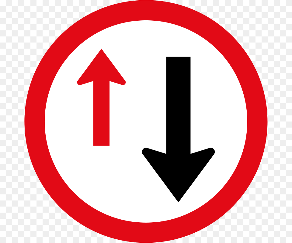 Yield To Oncoming Traffic Sign Order Road Signs Uk, Symbol, Road Sign Free Png Download