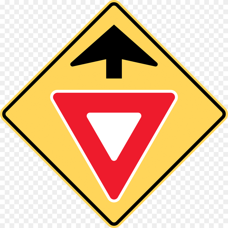 Yieldgive Way Sign Ahead Sign In British Columbia Clipart, Symbol, Road Sign Png Image