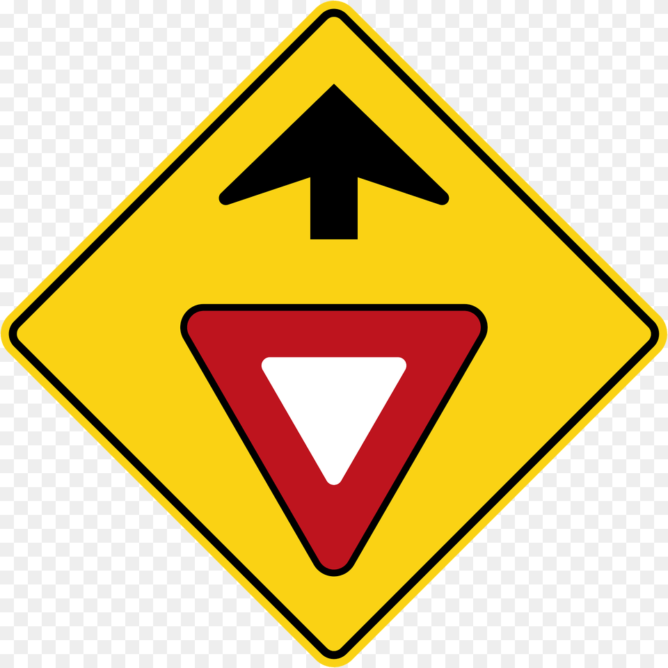 Yieldgive Way Sign Ahead Sign In Canada Clipart, Symbol, Road Sign Png