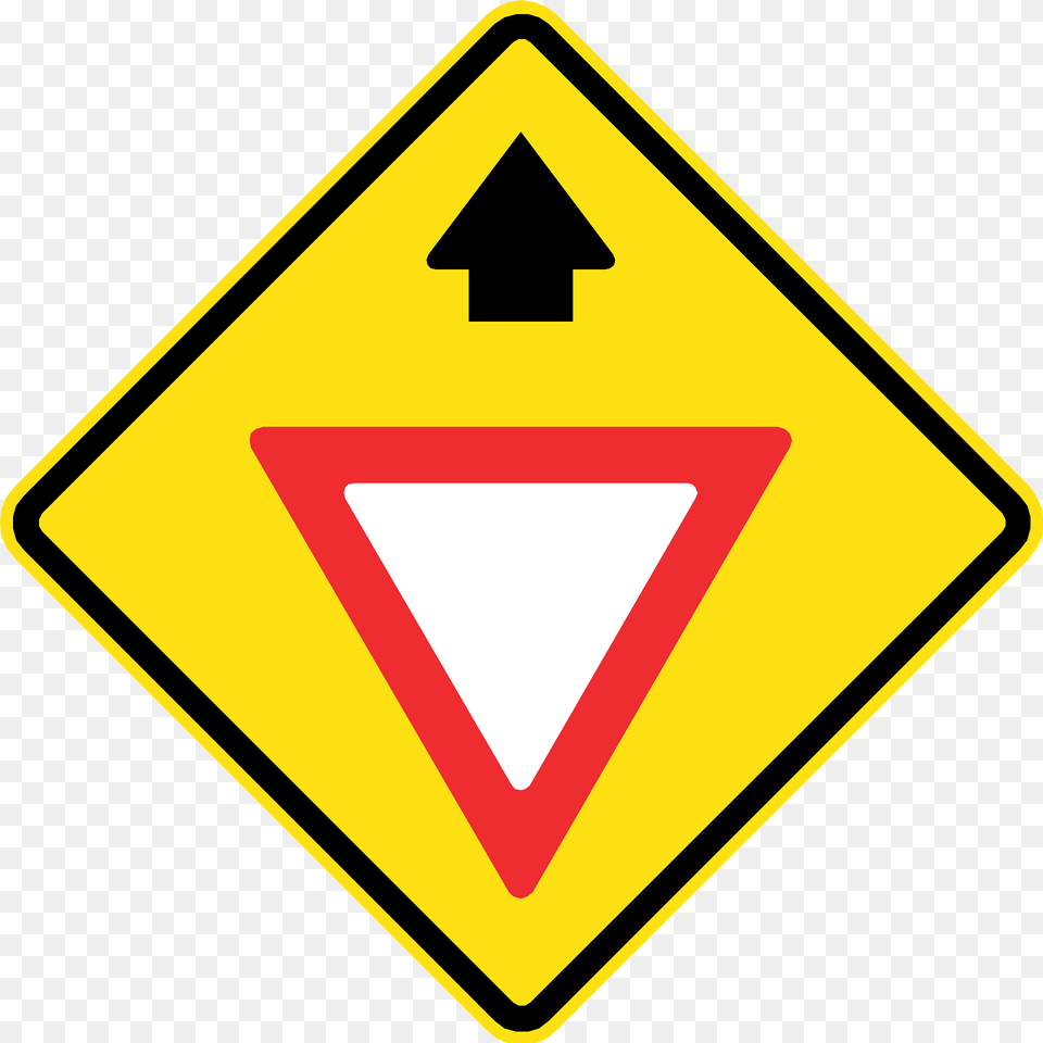 Yieldgive Way Sign Ahead Sign In Chile Clipart, Symbol, Road Sign Png Image
