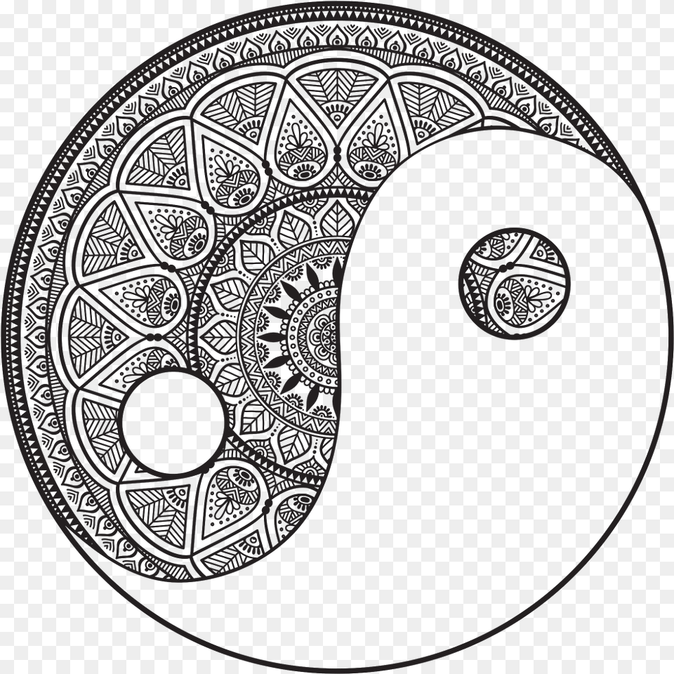 Yin And Yang Download Mandala Art Yin Yang, Pattern, Doodle, Drawing, Home Decor Png Image