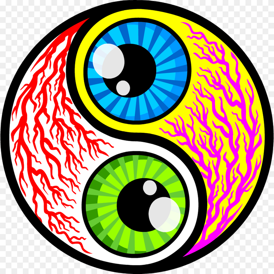 Yin And Yang Eyeballs, Sphere, Disk, Machine, Wheel Png