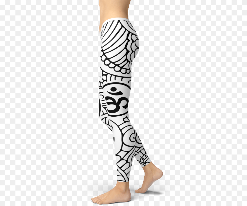 Yin And Yang Om Sign Leggings Yoga Pants Athleisure Leggings, Adult, Female, Person, Woman Png